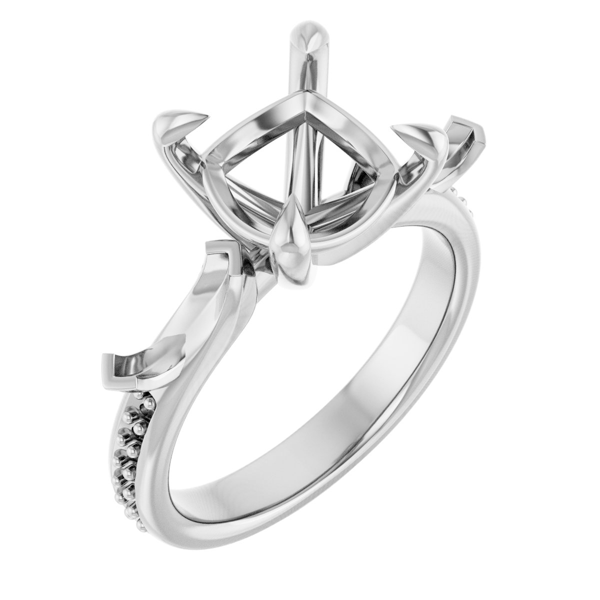 Claw-Prong Three-Stone Engagement Ring