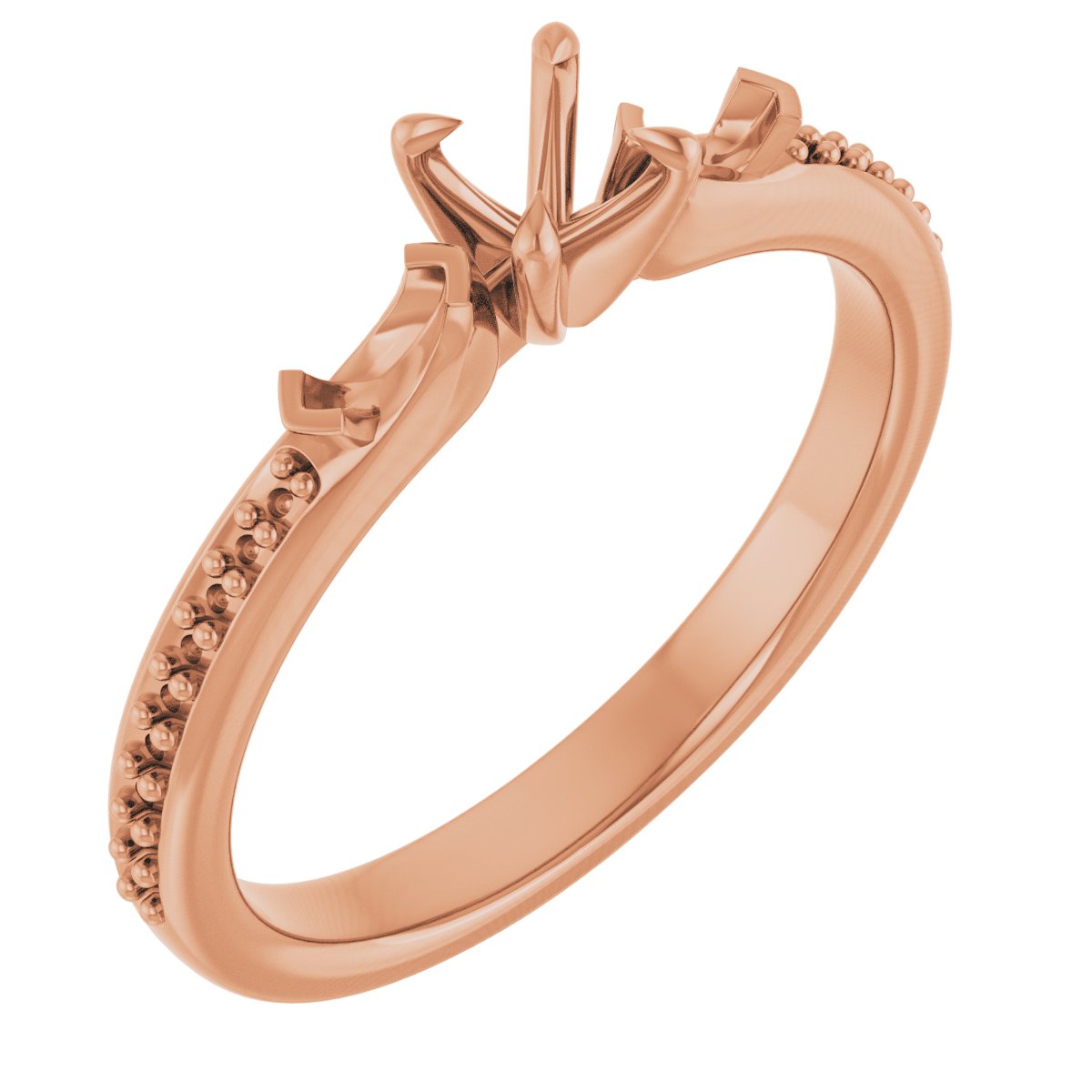 Claw-Prong Three-Stone Engagement Ring