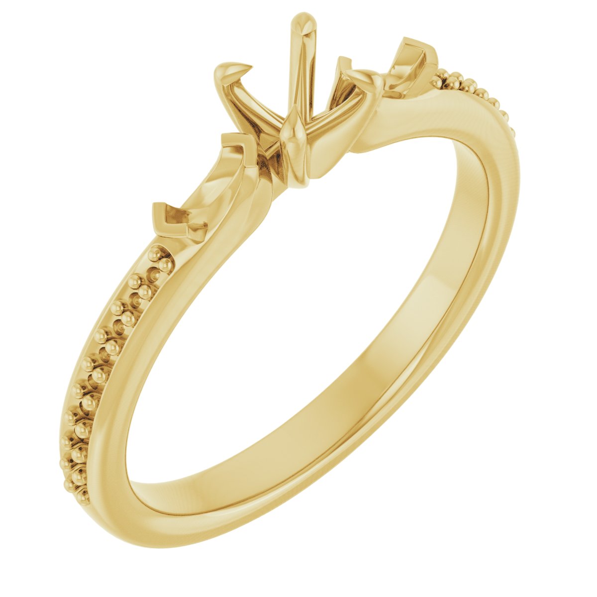 Claw-Prong Three-Stone Engagement Ring