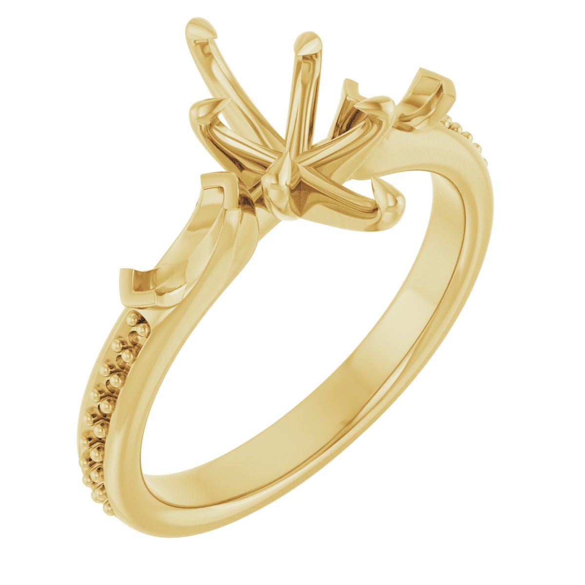 Claw-Prong Three-Stone Engagement Ring