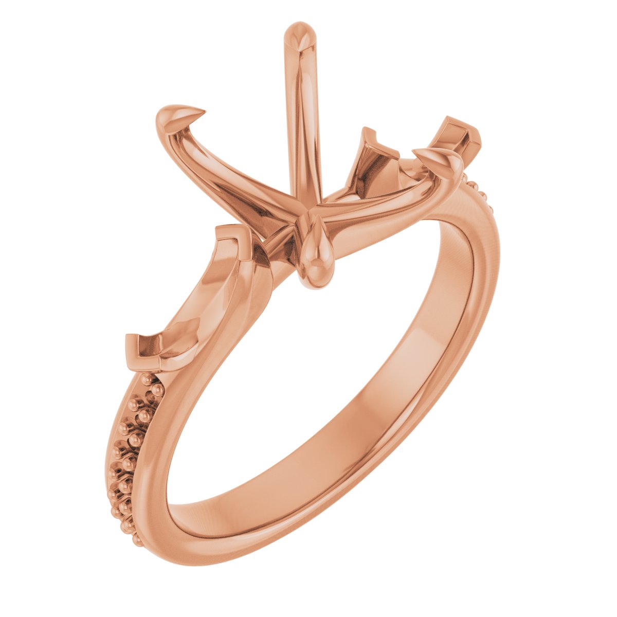 Claw-Prong Three-Stone Engagement Ring