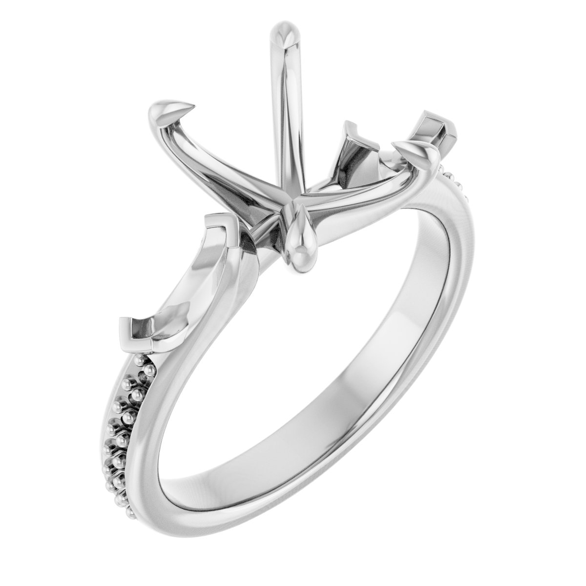 Claw-Prong Three-Stone Engagement Ring
