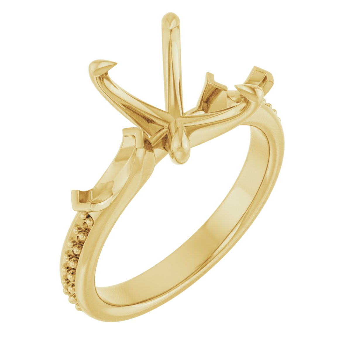 Claw-Prong Three-Stone Engagement Ring