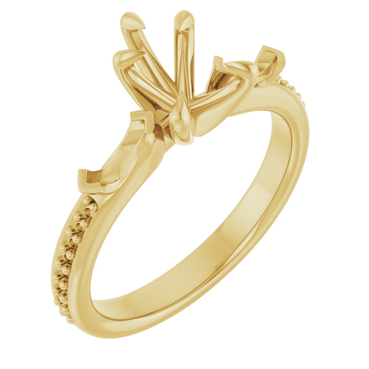 Claw-Prong Three-Stone Engagement Ring