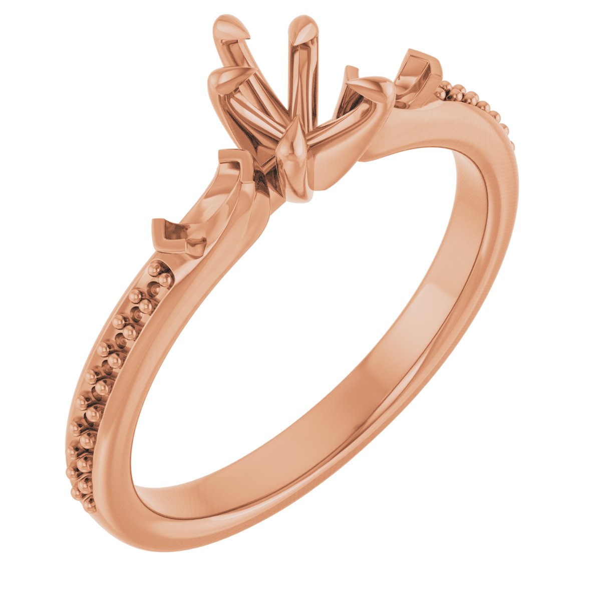 Claw-Prong Three-Stone Engagement Ring