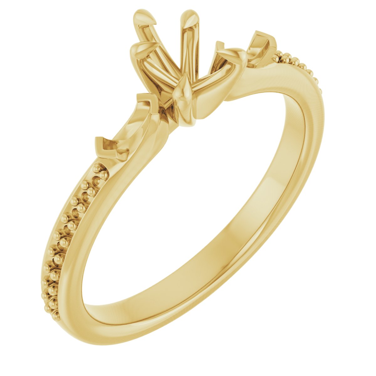 Claw-Prong Three-Stone Engagement Ring