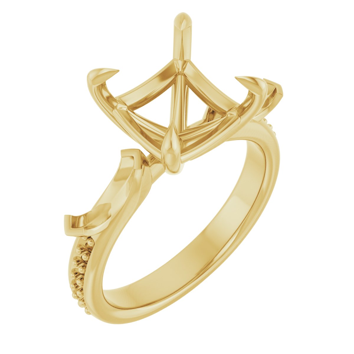 Claw-Prong Three-Stone Engagement Ring