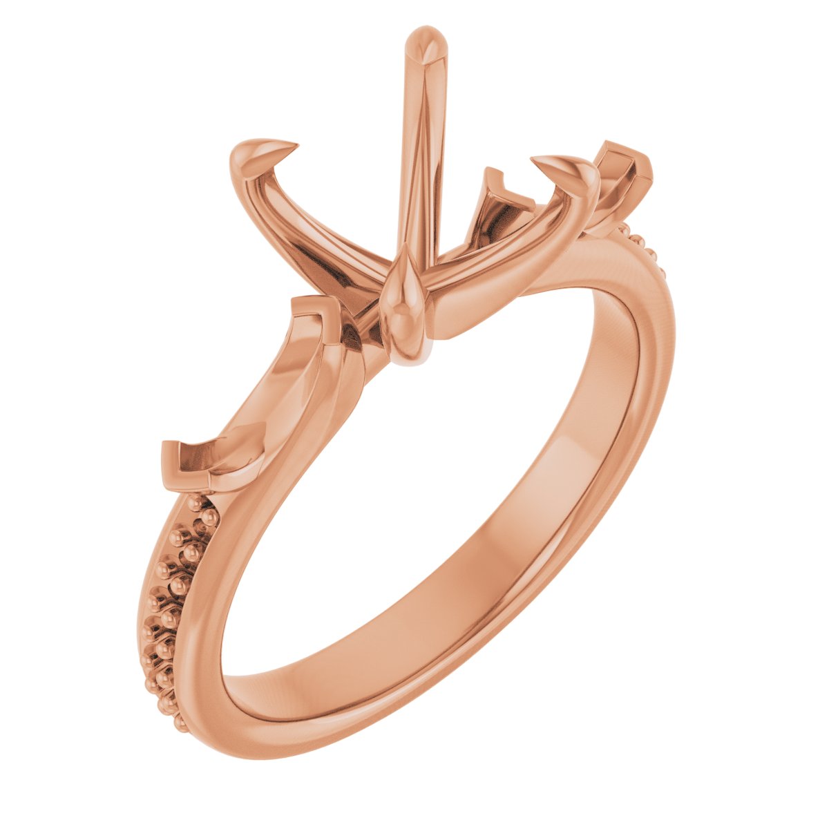 Claw-Prong Three-Stone Engagement Ring