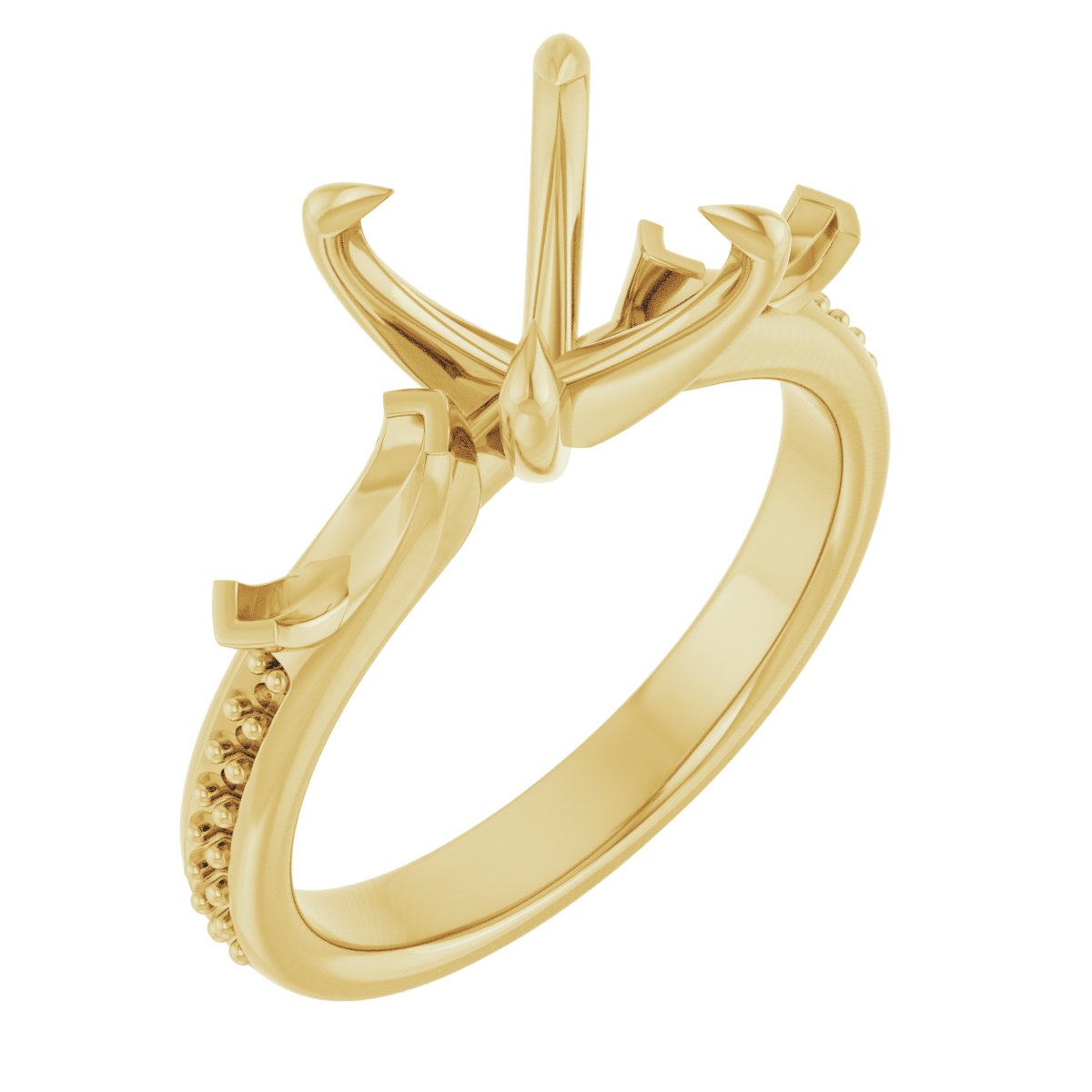 Claw-Prong Three-Stone Engagement Ring