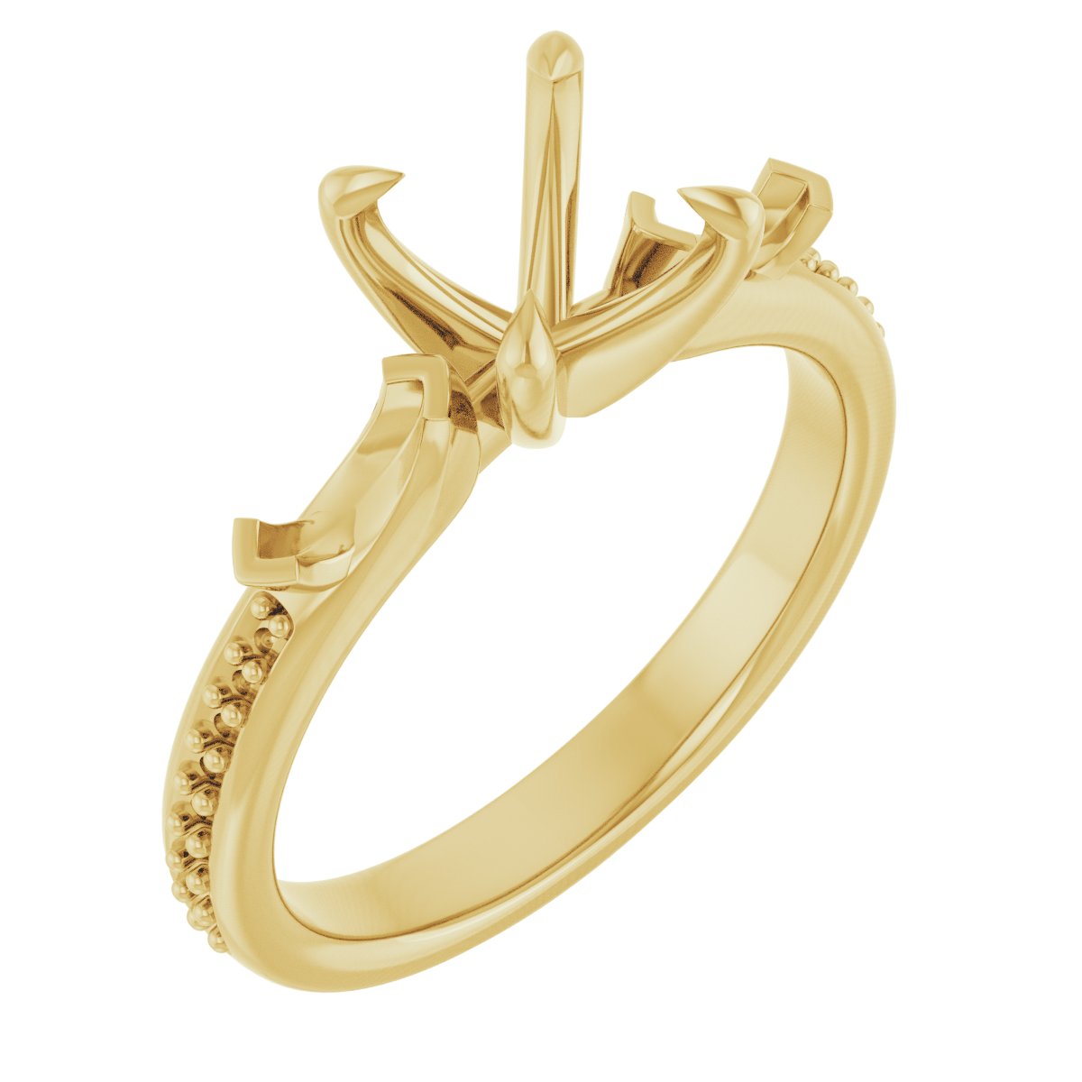 Claw-Prong Three-Stone Engagement Ring