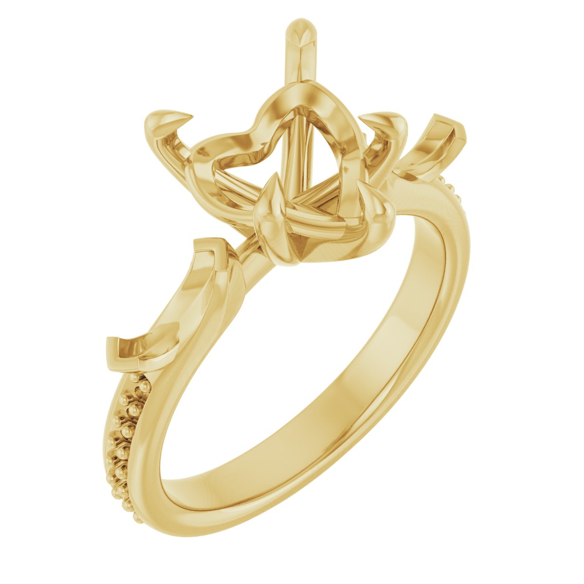 Claw-Prong Three-Stone Engagement Ring