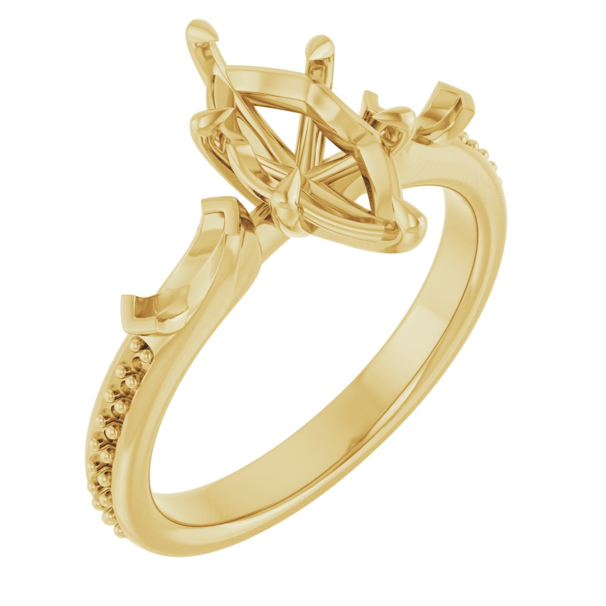 Claw-Prong Three-Stone Engagement Ring