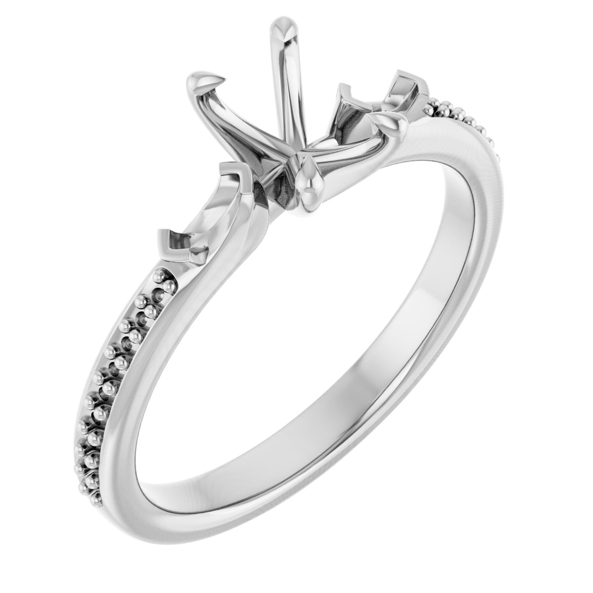 Claw-Prong Three-Stone Engagement Ring