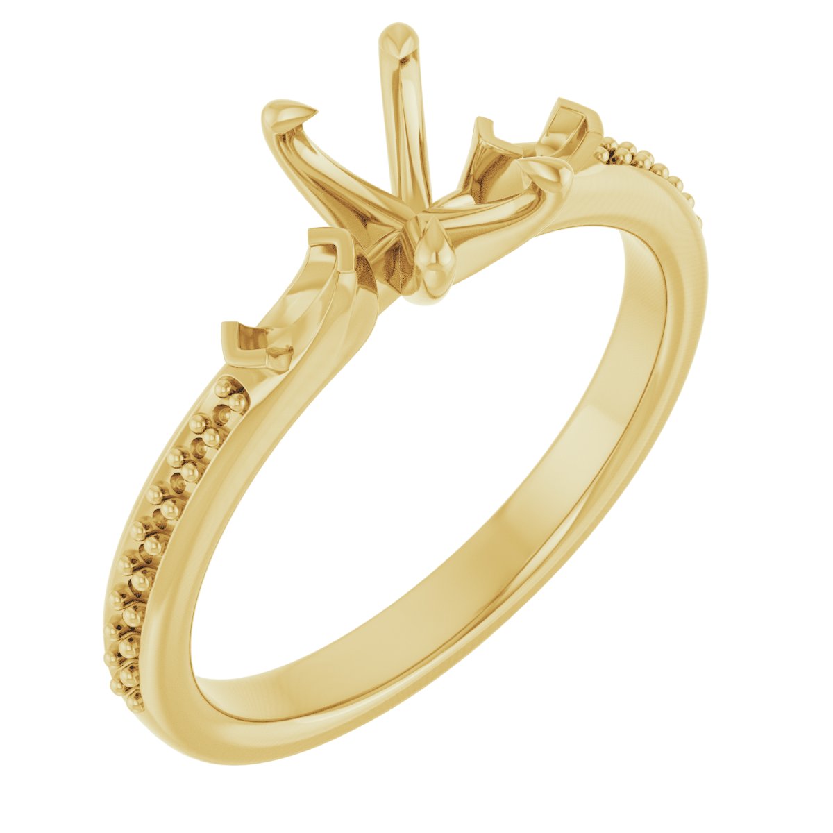 Claw-Prong Three-Stone Engagement Ring