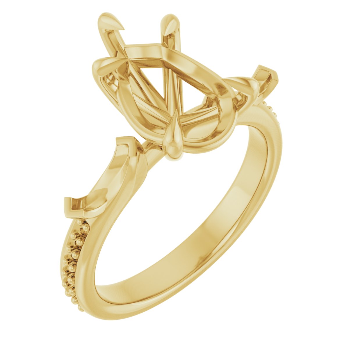 Claw-Prong Three-Stone Engagement Ring