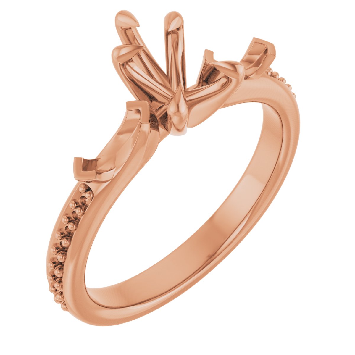 Claw-Prong Three-Stone Engagement Ring