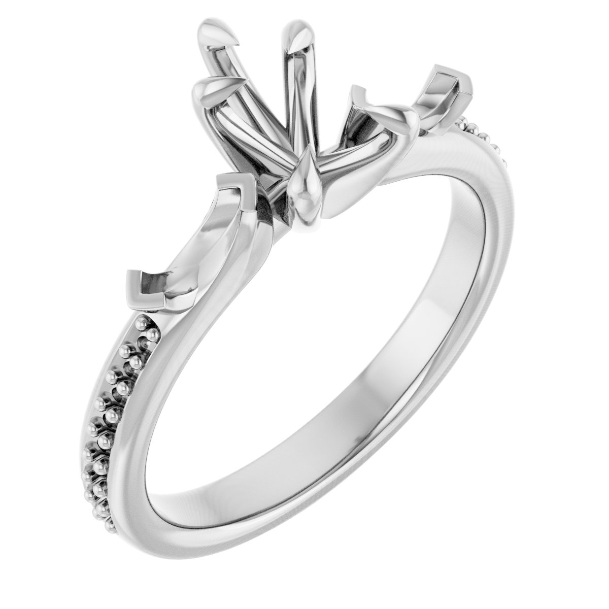 Claw-Prong Three-Stone Engagement Ring