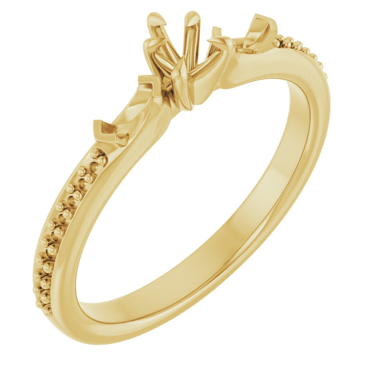 Claw-Prong Three-Stone Engagement Ring
