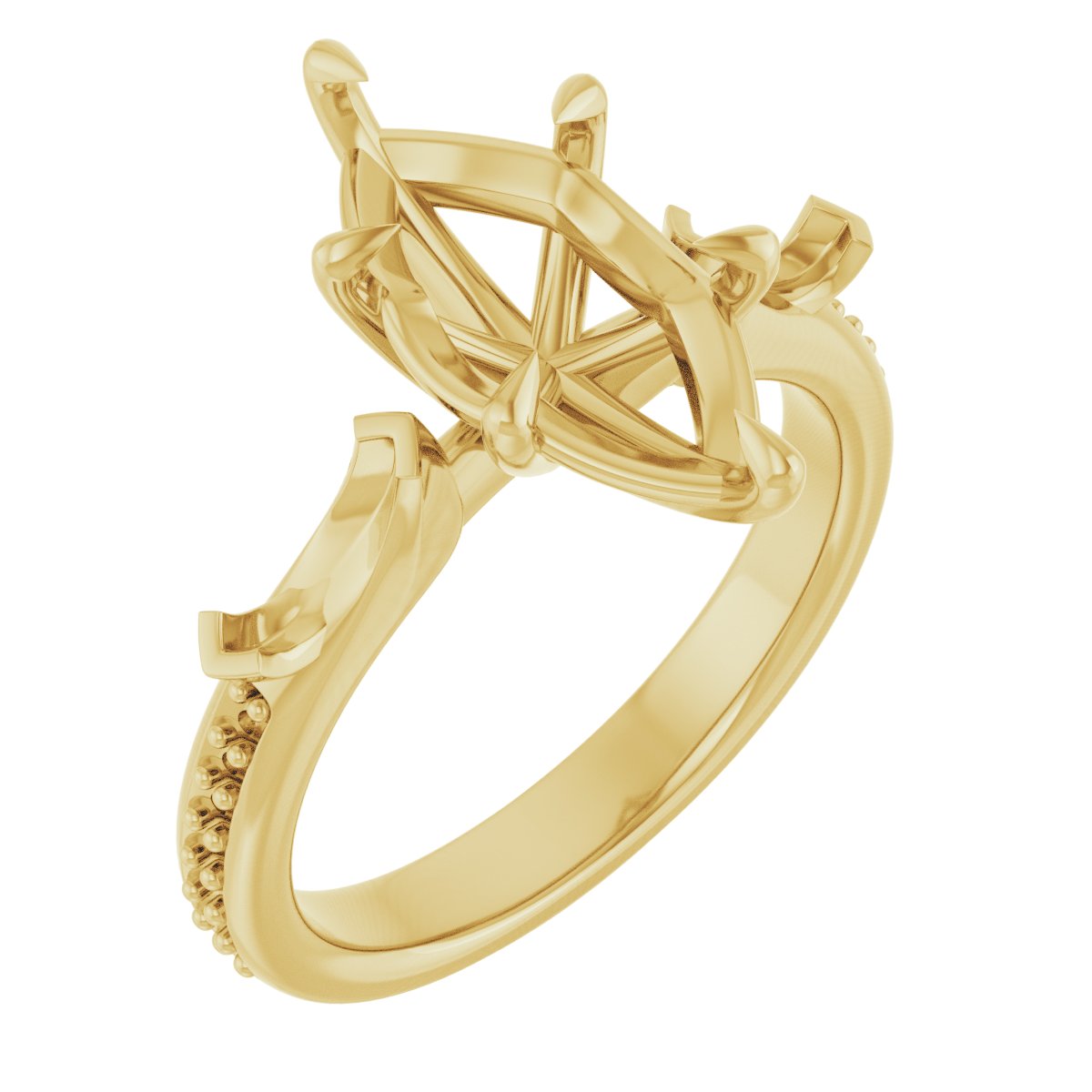 Claw-Prong Three-Stone Engagement Ring