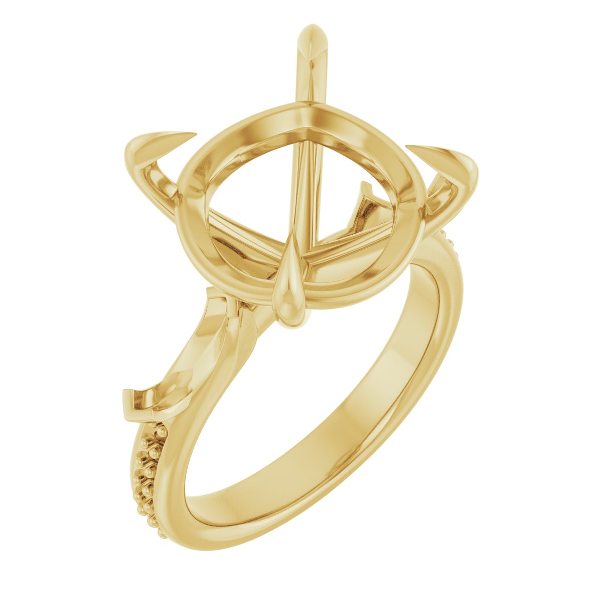 Claw-Prong Three-Stone Engagement Ring