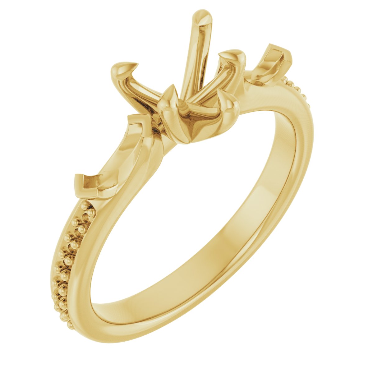 Claw-Prong Three-Stone Engagement Ring