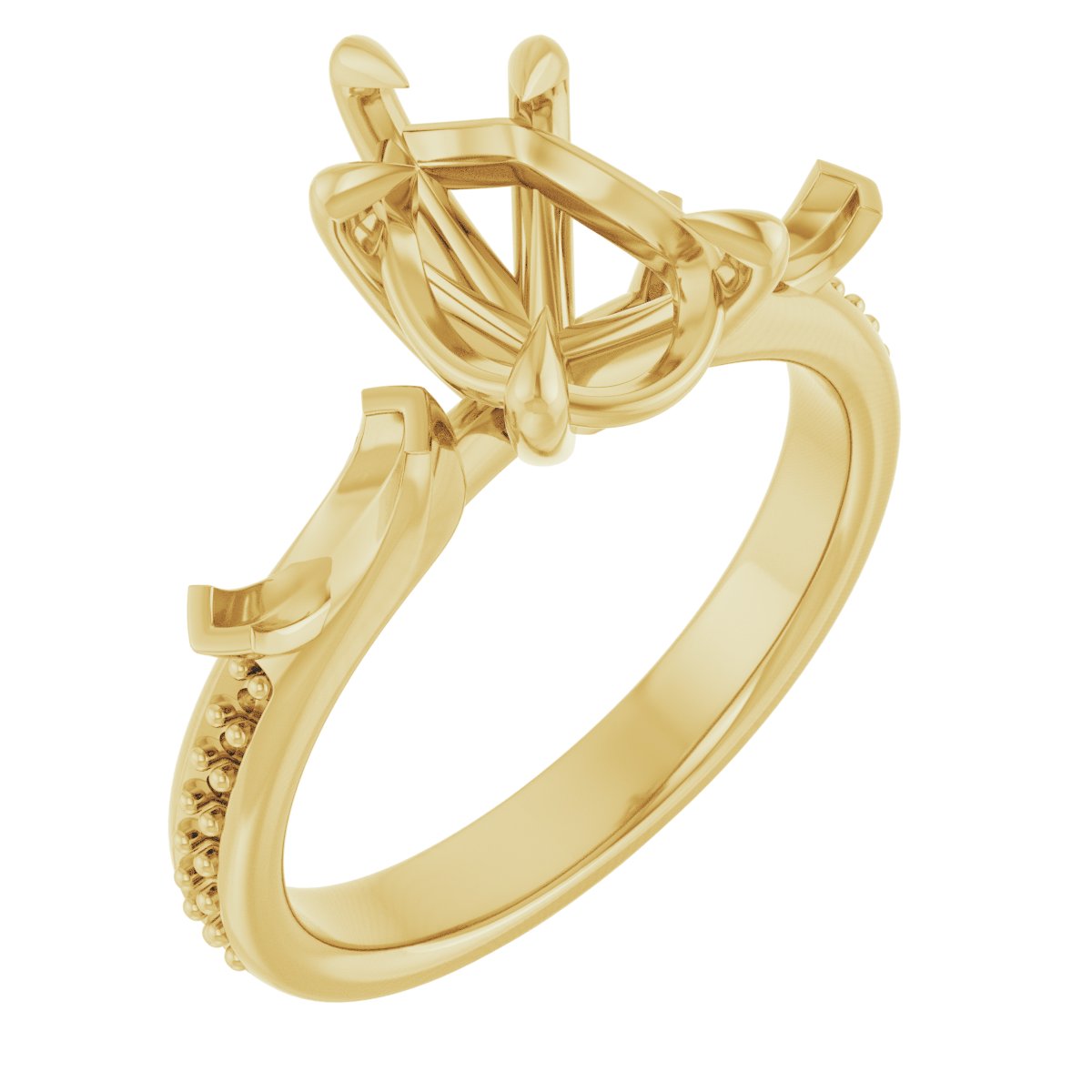 Claw-Prong Three-Stone Engagement Ring