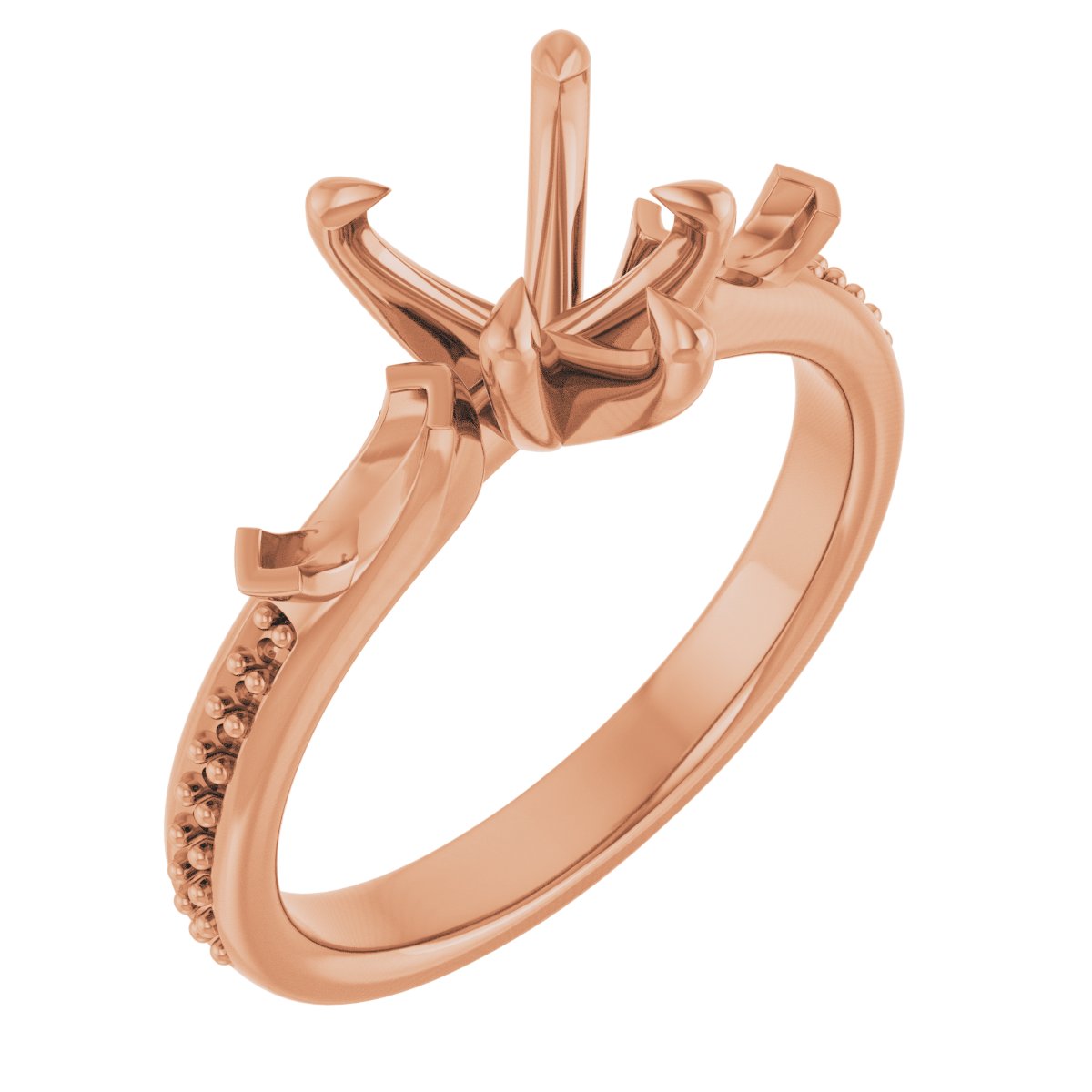 Claw-Prong Three-Stone Engagement Ring