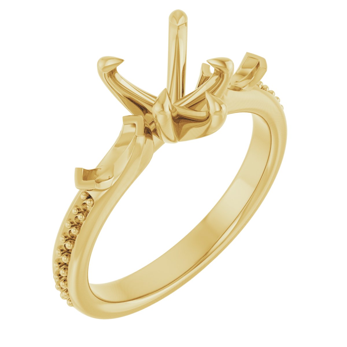 Claw-Prong Three-Stone Engagement Ring