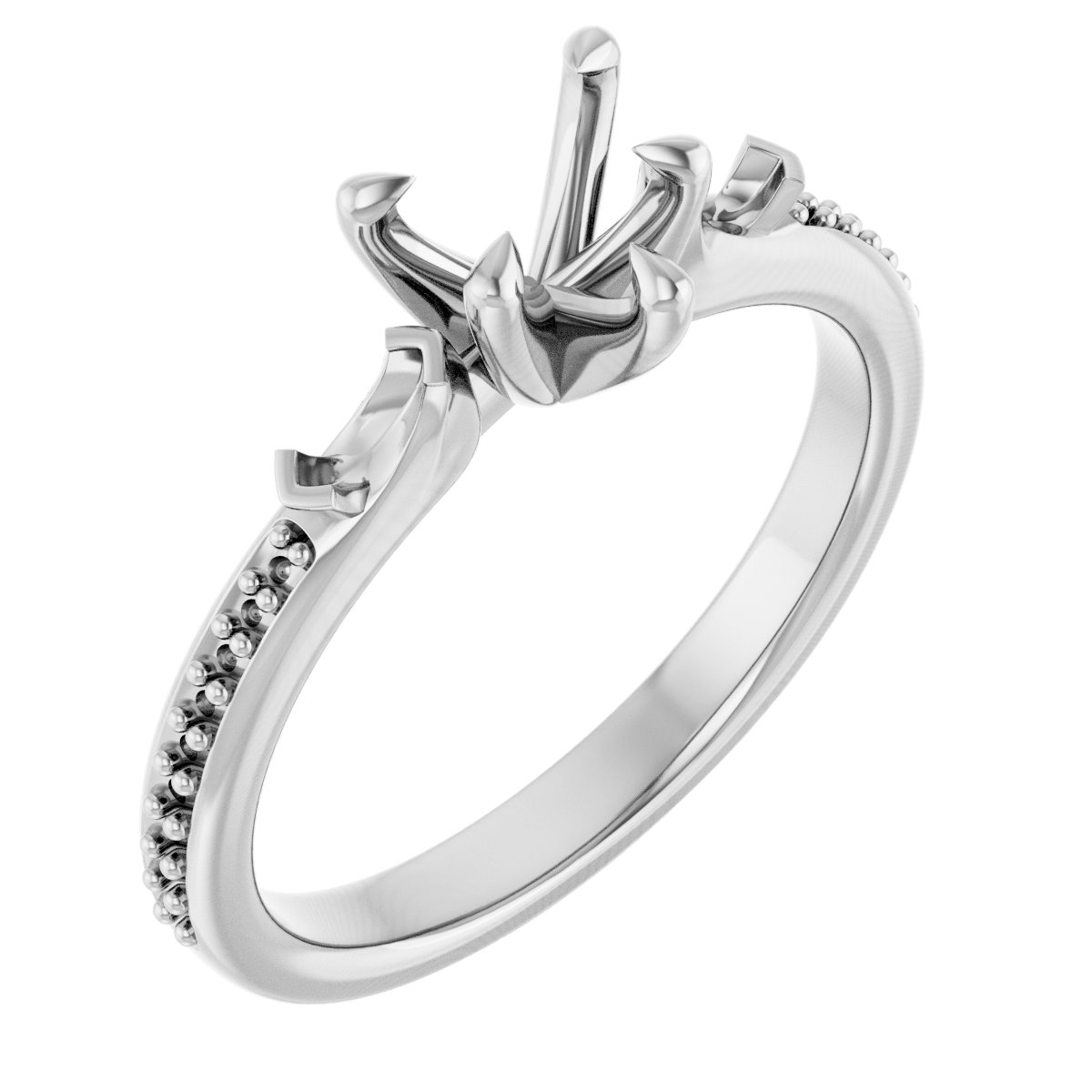 Claw-Prong Three-Stone Engagement Ring