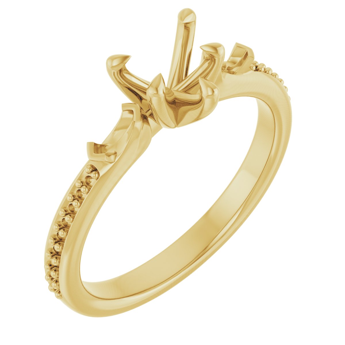 Claw-Prong Three-Stone Engagement Ring
