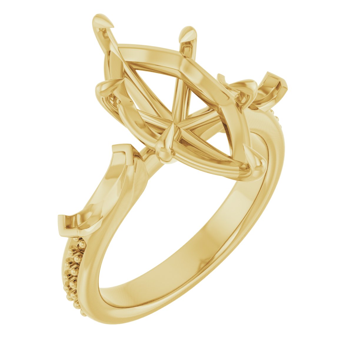 Claw-Prong Three-Stone Engagement Ring