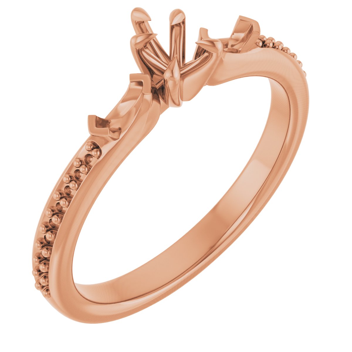 Claw-Prong Three-Stone Engagement Ring