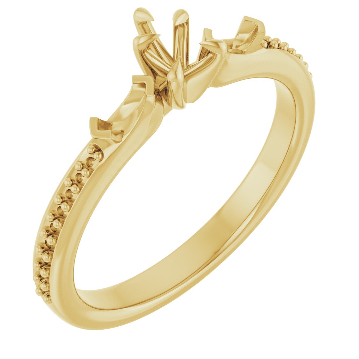Claw-Prong Three-Stone Engagement Ring