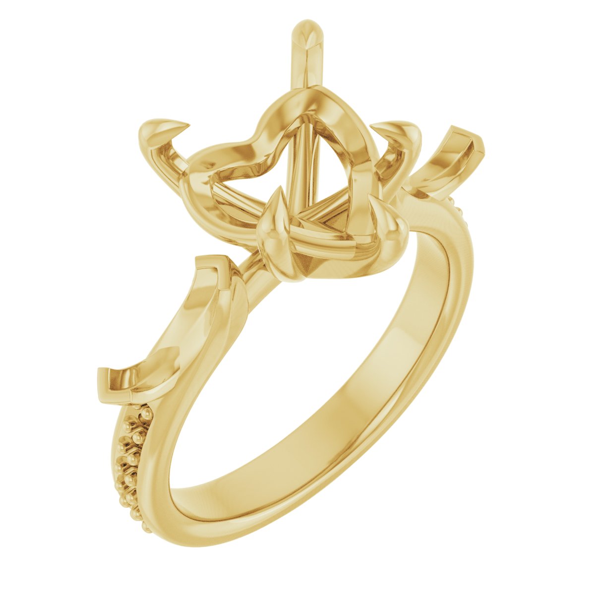 Claw-Prong Three-Stone Engagement Ring