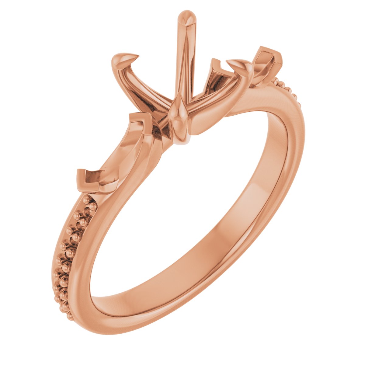 Claw-Prong Three-Stone Engagement Ring