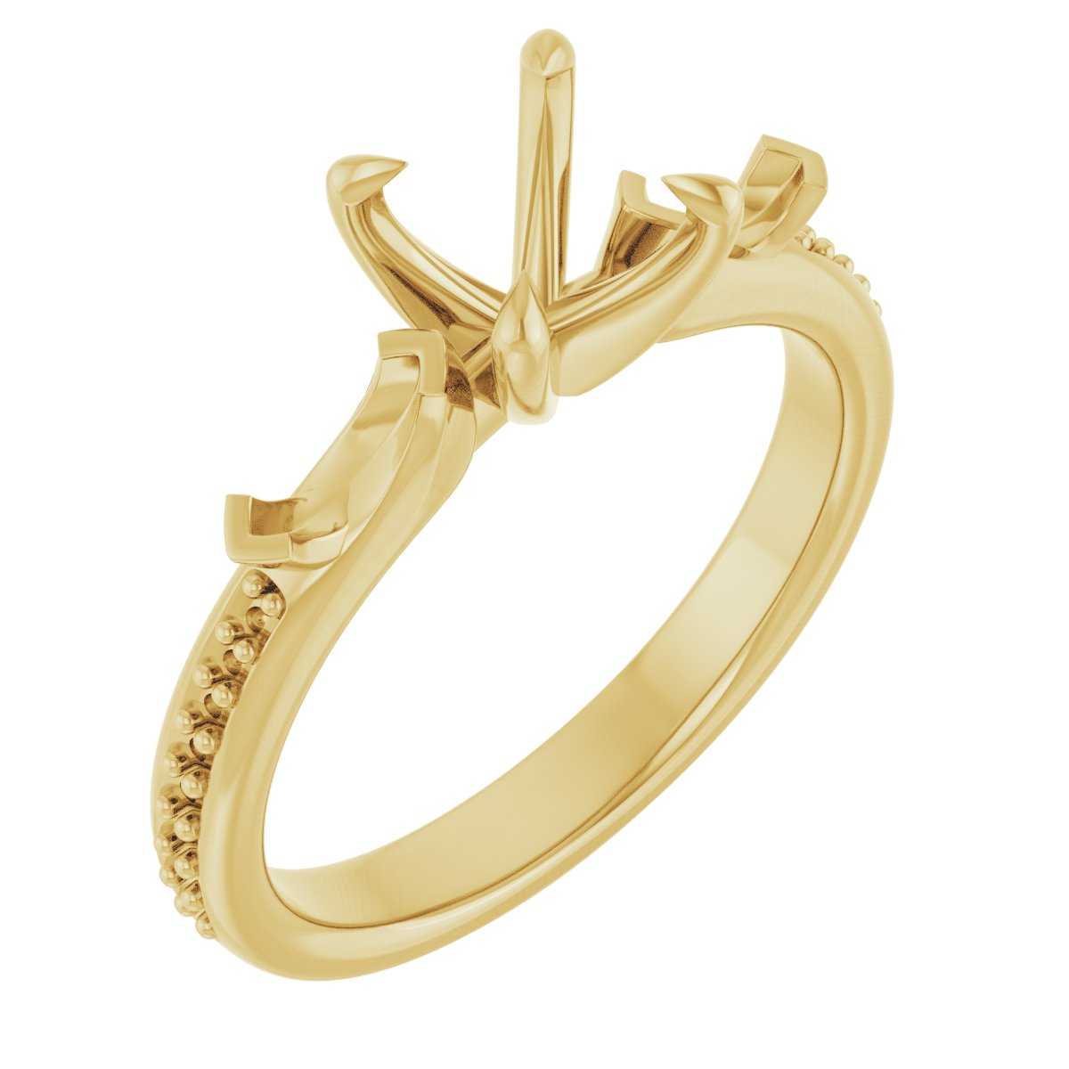 Claw-Prong Three-Stone Engagement Ring
