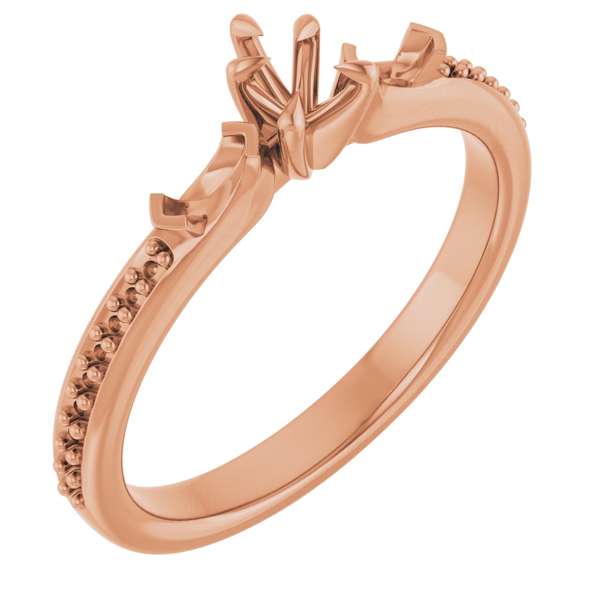 Claw-Prong Three-Stone Engagement Ring