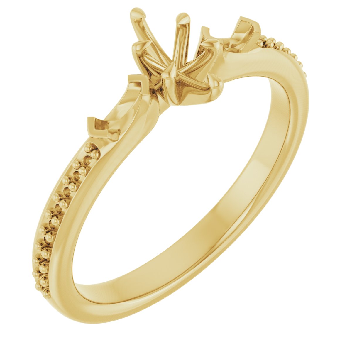 Claw-Prong Three-Stone Engagement Ring
