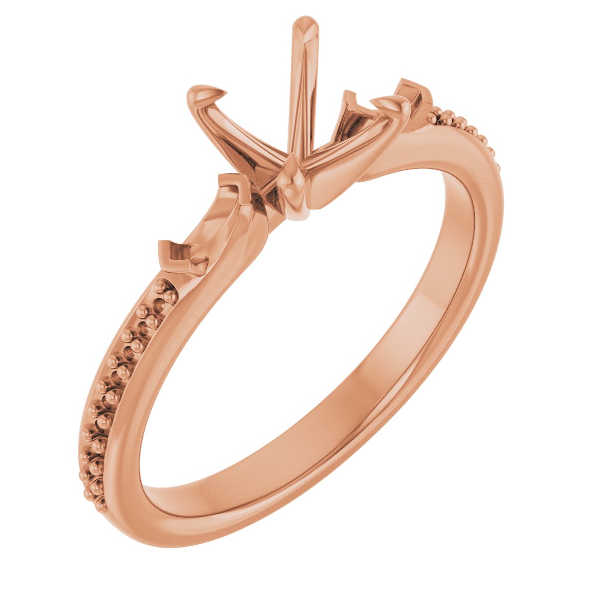 Claw-Prong Three-Stone Engagement Ring