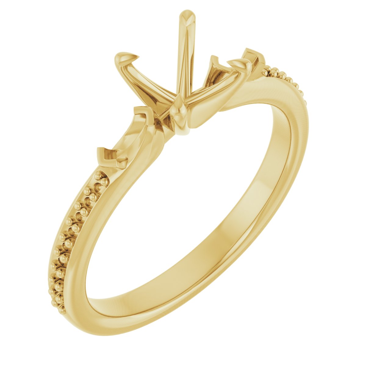 Claw-Prong Three-Stone Engagement Ring