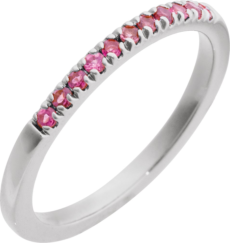 14K White Natural Pink Tourmaline Ring