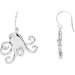 14K White Octopus Earrings 
