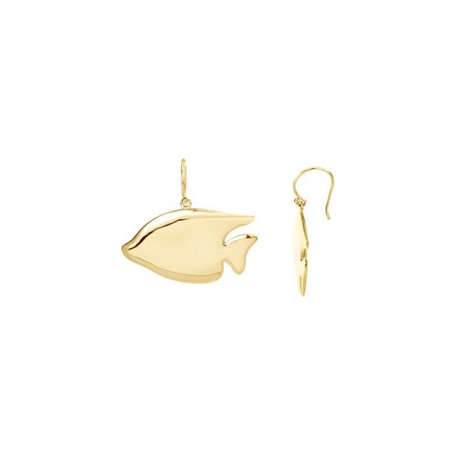 14K Yellow Sunfish Earrings