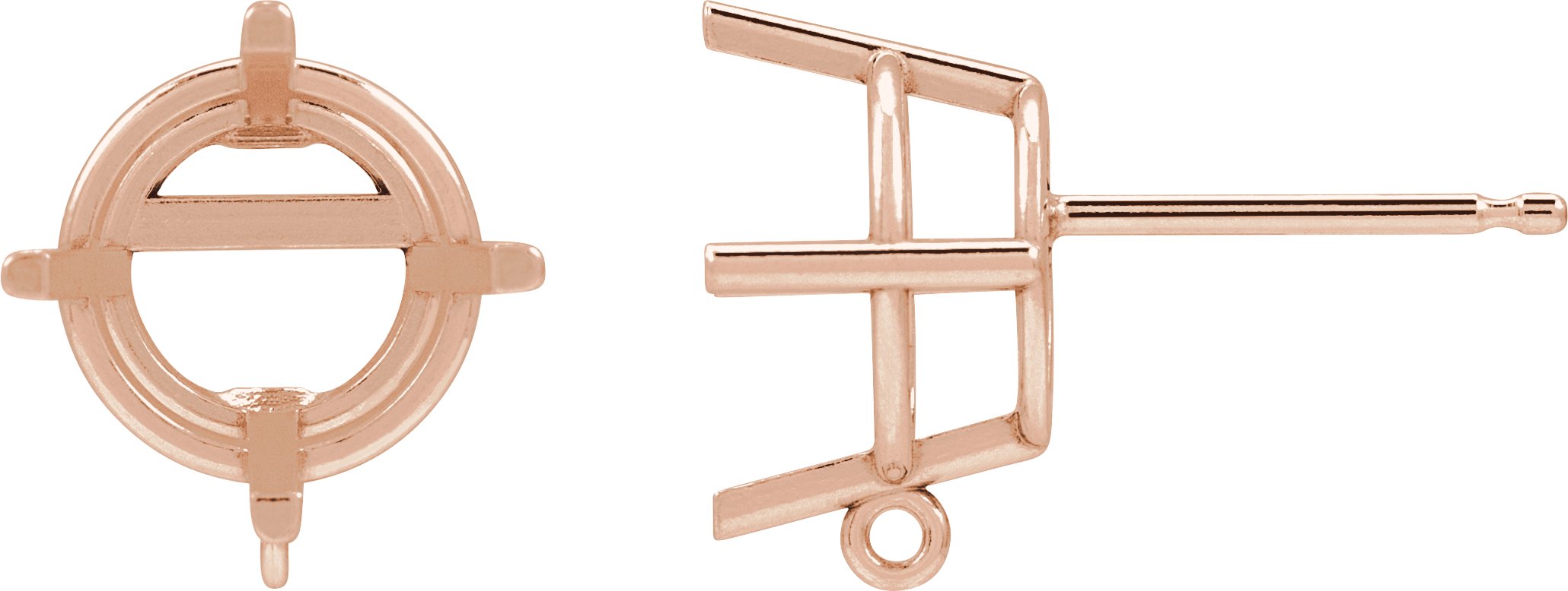 Round 4-Prong Earring Top