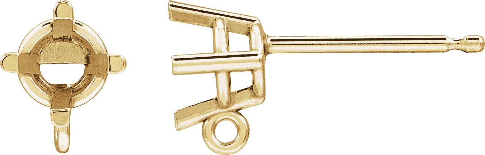 Round 4-Prong Earring Top