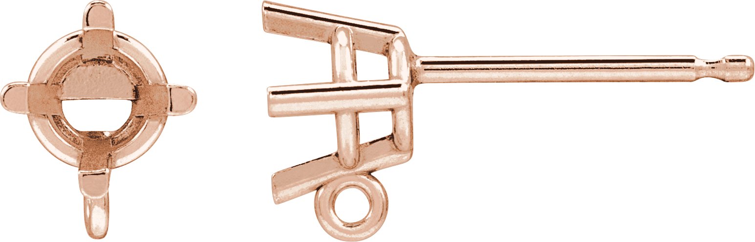 Round 4-Prong Earring Top
