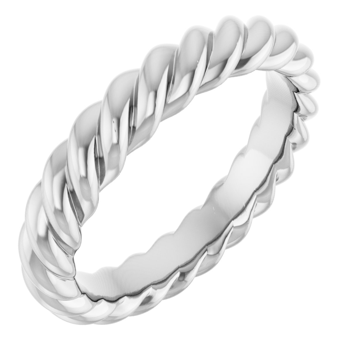 Sterling Silver 3.5 mm Skinny Rope Band Size 5