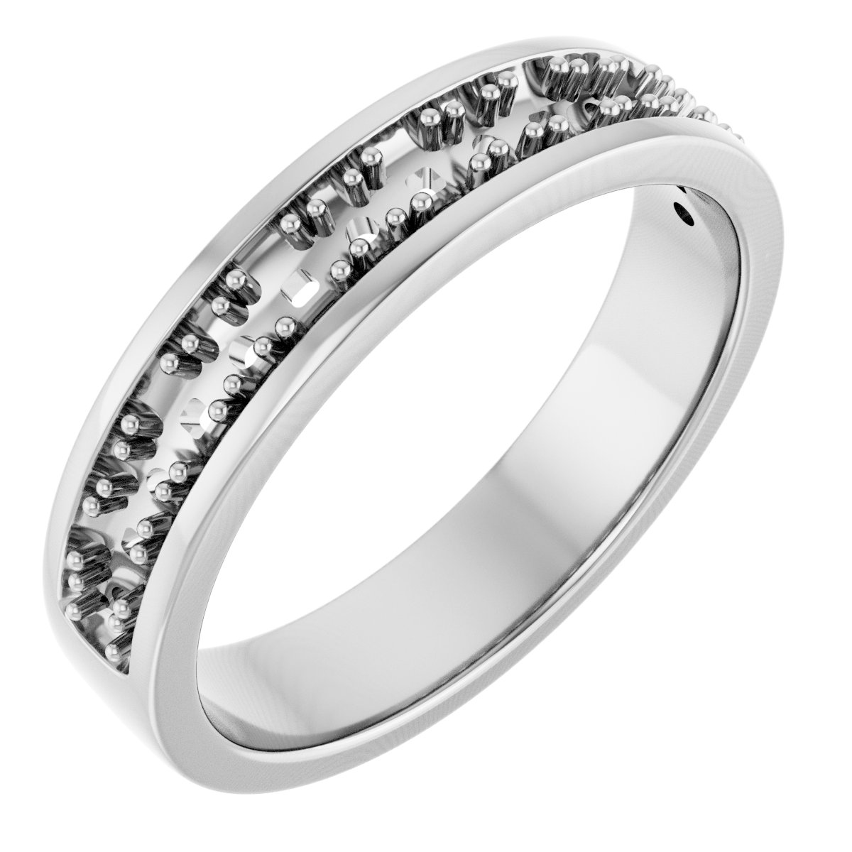 18k Palladium White Accented Band Mounting