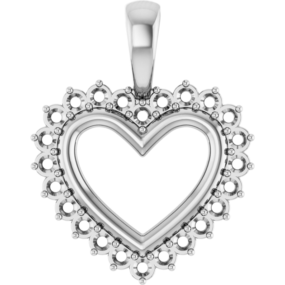 Accented Heart Necklace or Pendant