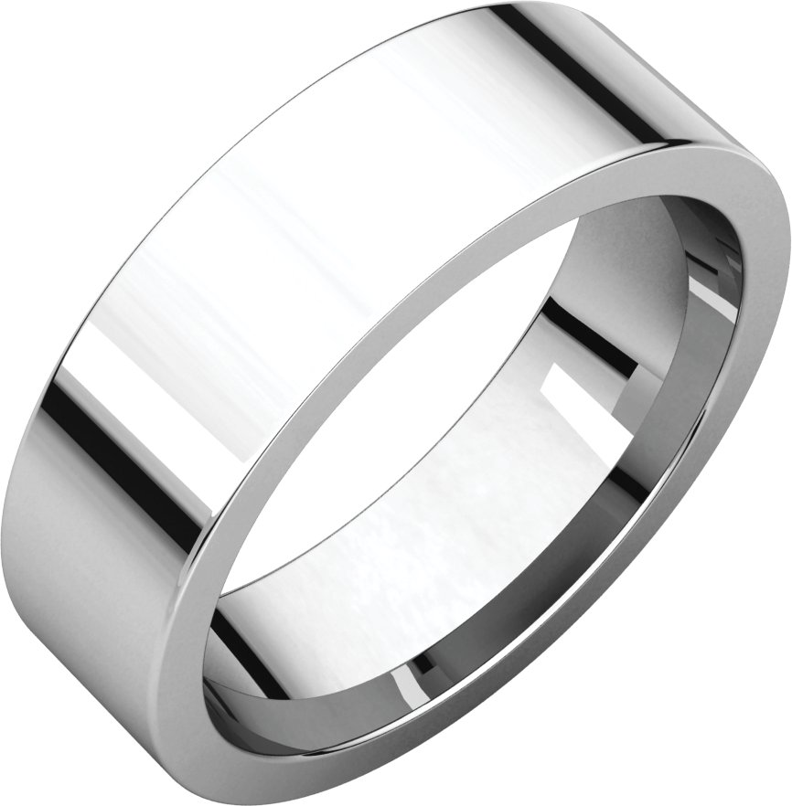 Sterling Silver 16 mm Flat Comfort-Fit Band